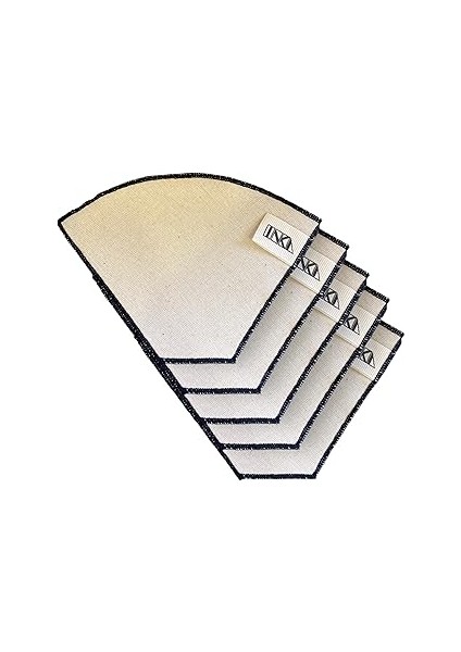 Yıkanabilir Kumaş Organik Kahve Filtresi | 5 Adet | No:4 |%100 Pamuk Ham Bez Kahve Filtresi |bayblo