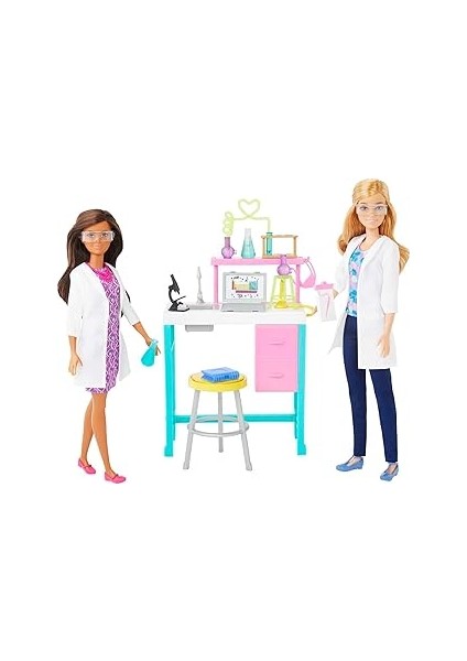 Barbie® Bilim Laboratuarı Oyun Seti, Barbie® Bilim Laboratuvarı Oyun Seti, 2 Bebek, Laboratuvar Tez