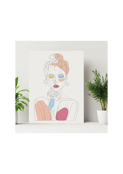 Hediyesepeti Düşünen Kız Tasarımlı Dekorasyon 30X40 Kanvas Tablo