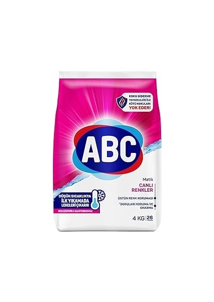 Abc Toz Deterjan Canlı Renkliler 4 kg