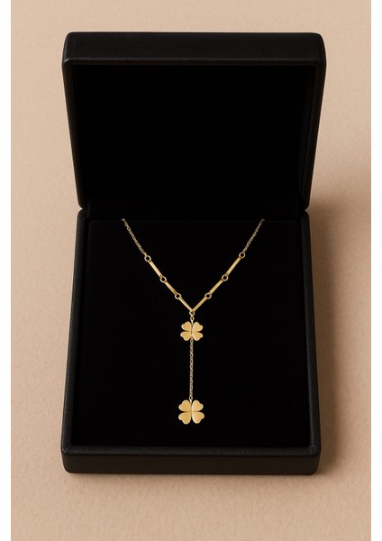 Yoncalı Altın Renginde Çelik Kolye fiyatları