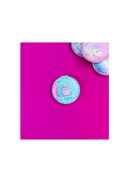 Giftmoda Motto Tasarımlı Oval Ayna Yaşıyosun Bu Hayatı