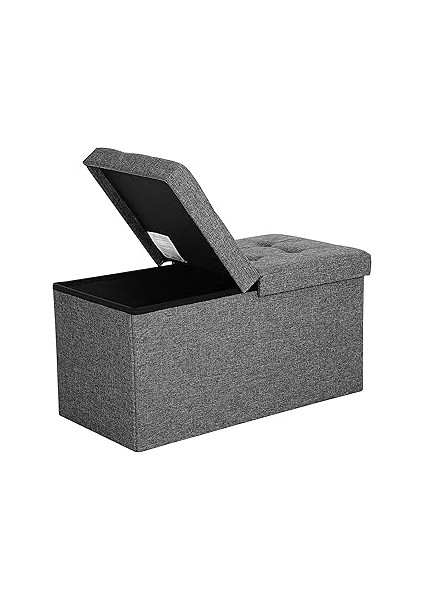 Songmics Saklama Alanlı Tabure Oturma Bankı Katlanabilir 2 Kişilik Yük Kapasitesi 300 kg Suni Deri