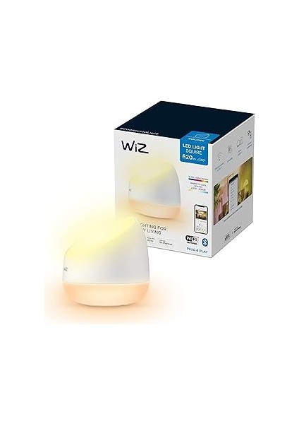 Wiz Squire Tunable White & Color, Masa Lambası, Kısılabilir, Sıcak Ila Soğuk Beyaz, 16 Milyon Renk,