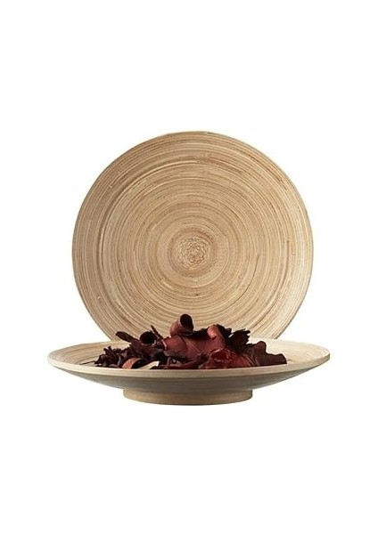 Hultet Dekoratif Ahşap Bambu Tabak 30CM Çap