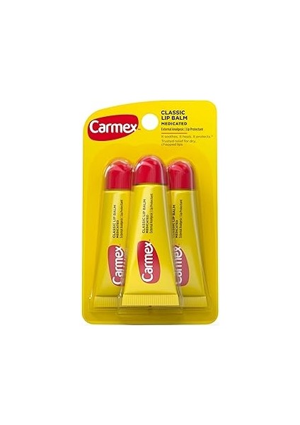 Carmex Orijinal Lezzet Nemlendirici Dudak Balsamı Tüp Değer Paketi, 0,35 Ounce (3 Sayı)