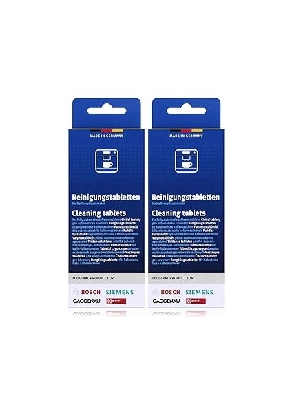 2'li Paket Temizlik Tableti, Kahve Otomatları Için, Termo Sürahiler TCZ6001 2 x 10 Tablet