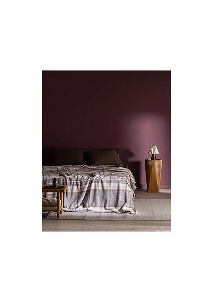 Madame Coco Delit Çift Kişilik Welsoft Baskılı Battaniye Gri