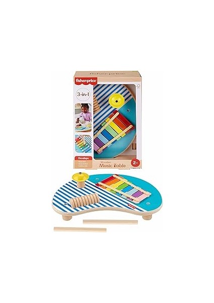 Fisher-Price Ahşap Müzik Keyfi 3 Ahşap Parçadan Oluşan Fisher-Price Ahşap Müzik Keyfi ve Oyuncak Pe