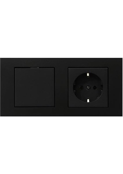 Ovivo Grano Siyah 2'li Set Anahtar ve Topraklı Priz Set