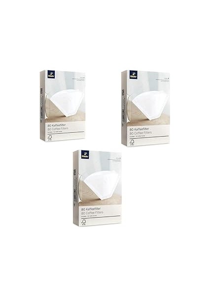 Tchibo 4 Numara (Büyük Boy) Filtre Kahve Kağıdı 3 x 80'li Beyaz