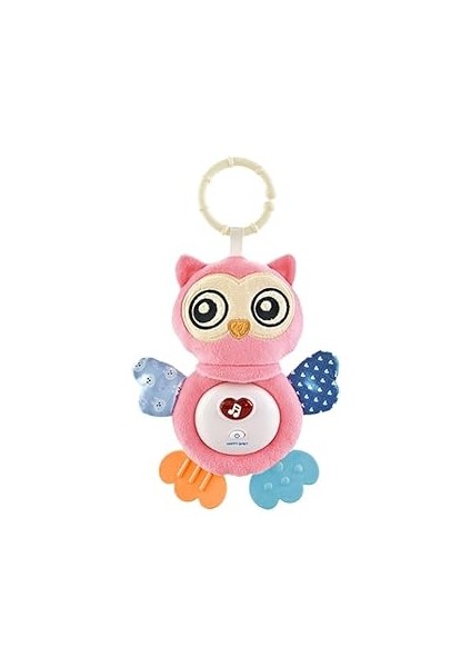 Bebek Yatıştırıcı Baykuş Oyuncak, Işıklı ve Müzikli, Duyusal Gelişim, Peluş Uyku Arkadaşı, 22 cm (P