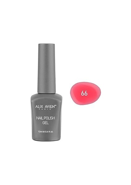 Alix Avien Neon Pembe Kalıcı Oje 66-Yoğun Renk Veren Oje 12 Ml-Nail Uv Gel Polish 66