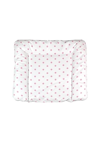 Baby'ness Elyaf Dolgulu Pvc Alt Değiştirme Minderi, Sıvı Geçirmez, Leke Tutmaz, Puantiyeli, Pembe,