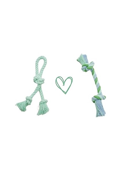 Doğal Pamuk Halat Seti- Yavru ve Küçük Irk, Çekiştirme ve At Getir Köpek Oyuncağı