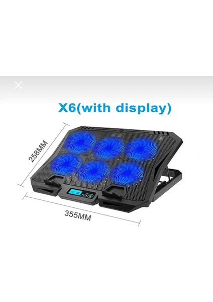 X6A Gaming Pad 6 Fanlı Notebook Laptop Soğutucu Fan Mavi LED Işıklı Dizüstü Bilgisayar Standı Stant modelleri
