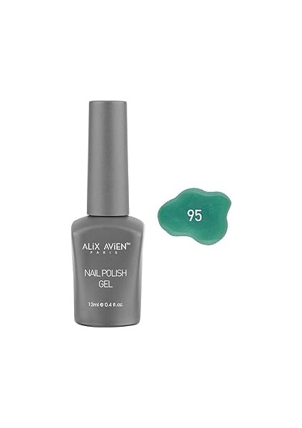 Alix Avien Işıltılı Yeşil Kalıcı Oje 95-Yoğun Renk Veren Oje 12 Ml-Nail Uv Gel Polish 95