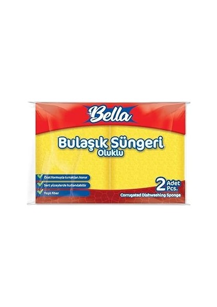 Banat Oluklu Bulaşık Süngeri 2'li