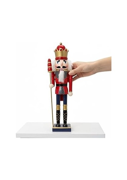 38CM Nutcracker Ahşap Asker Fındıkkıran, Fındıkkıran Asker Şekilli Kukla Noel Ahşap Dekor