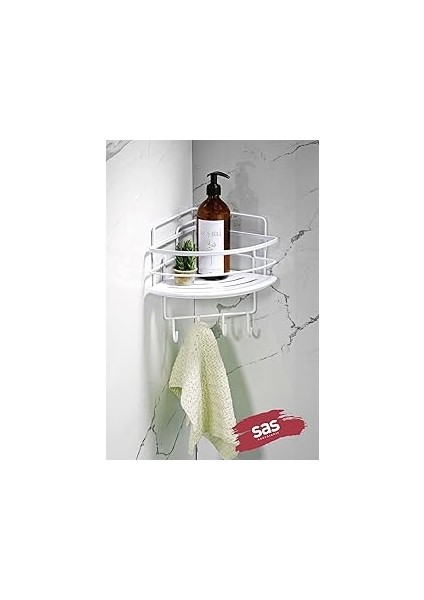 Sas Haus Yapışkanlı Ömür Boyu Paslanmaz Kristal Ayarlanabilir Raf Banyo Düzenleyici Şampuanlık Lk-0