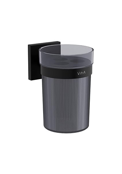 Root A4480636 Diş Fırçalığı, Mat Siyah, Duvardan