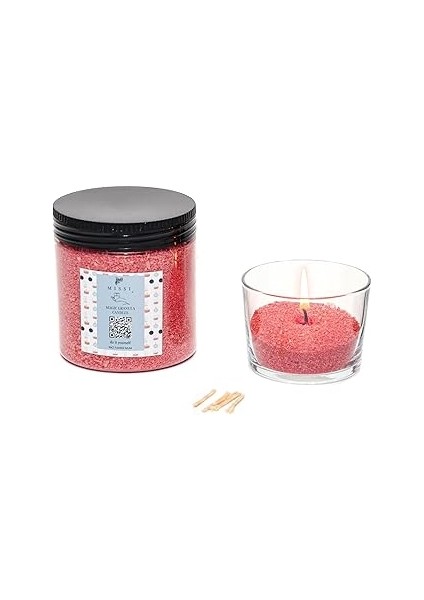 Garden Rose-Pudra Kokulu Pembe Yaratıcı Inci Tozu Mum (30 Adet Fitil ile BIRLIKTE)-250 gr