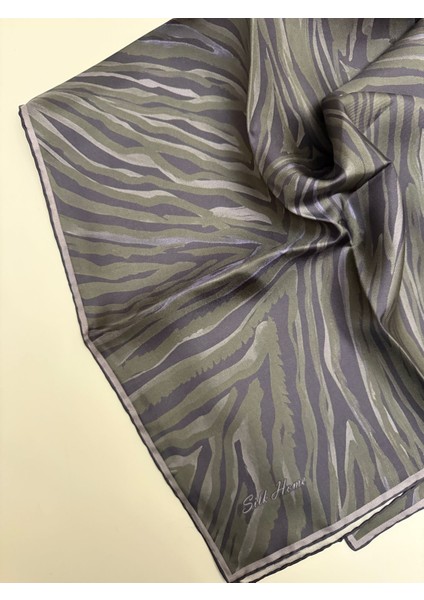 Zebralı Desen Twill Ipek Eşarp