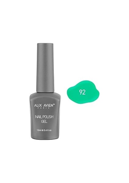 Alix Avien Koyu Yeşil Kalıcı Oje 92-Yoğun Renk Veren Oje 12 Ml-Nail Uv Gel Polish 92