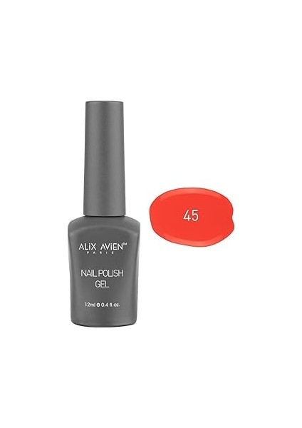 Alix Avien Uv Kalıcı Kırmızı Oje 45 - Gel Polish - 12 ml