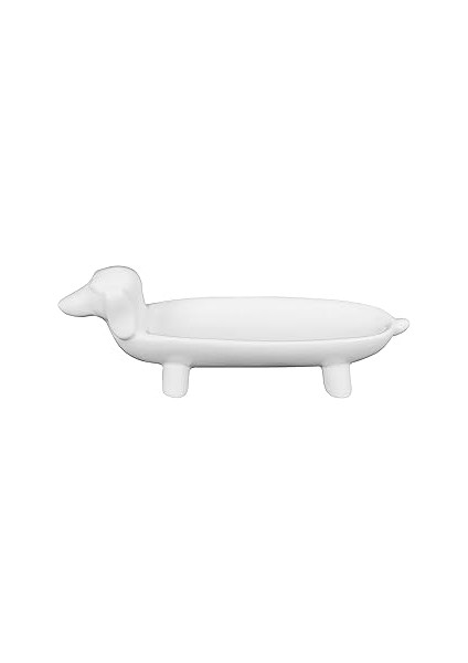 Creative Co-Op Ceramic Dog Dish, White