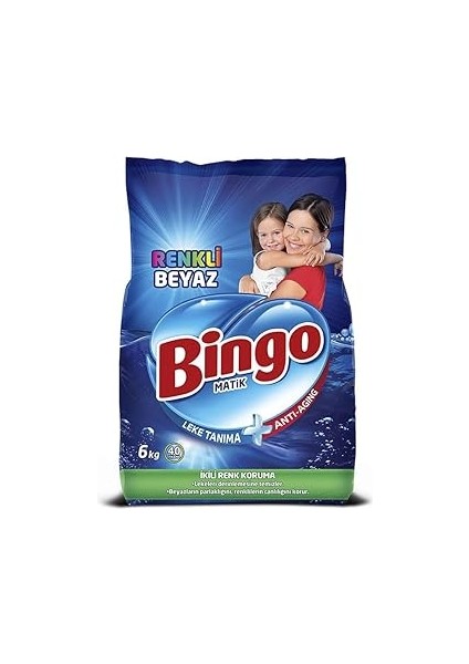 Bingo Matik Konsantre, Renkli & Beyaz, 6 kg