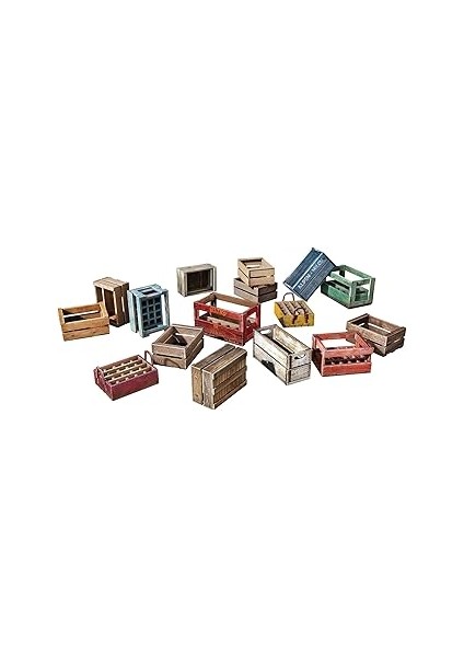 35651 1:35 Ahşap Kutular (16) Içecekler/yiyecekler. - Sadık Reprodüksiyon, Yapma, Pl