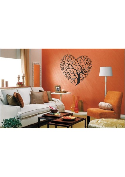 As Tasarım Ağaç Kalp Model Ahşap Dekorasyon Duvar Süs Tablo 25X25 cm Siyah Renk modelleri
