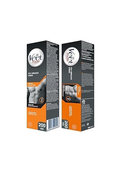 Veet Men Tüy Dökücü Krem Erkeklere Özel Normal Ciltler 200 ml