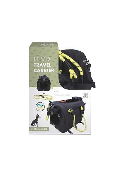 M-Pets 2ın1 Remix Black/yellow Taşima Çantasi 41X28X28CM