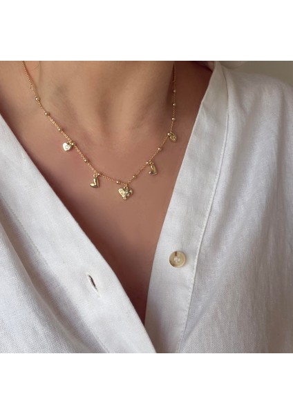 Çelik Kalpli Charm Kolye