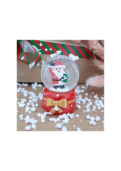 Noel Baba Masaüstü Pilli Işıklı Cam Küre Aydınlatma Dekoratif Hediyelik Yılbaşı Veya Doğu