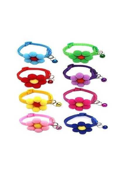 Glipet Ponpon Çiçekli Kedi Boyun Tasması 19X1 cm Yeşil