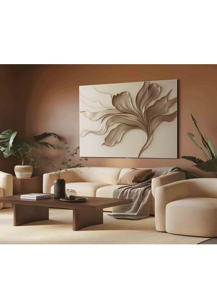 Kahverengi Tasarım Kanvas Tablo, Ev Dekoru, Salon Tablosu Bestablo