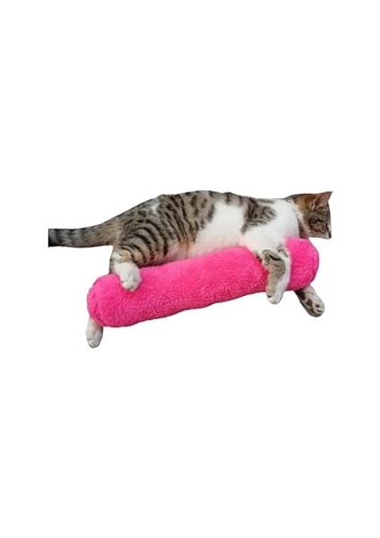 Tineke Kedi Oyuncağı Sarılma Yastığı Uyku Oyuncağı Kedi Otlu 30 cm Peluş (1 Adet) (Fuşya)