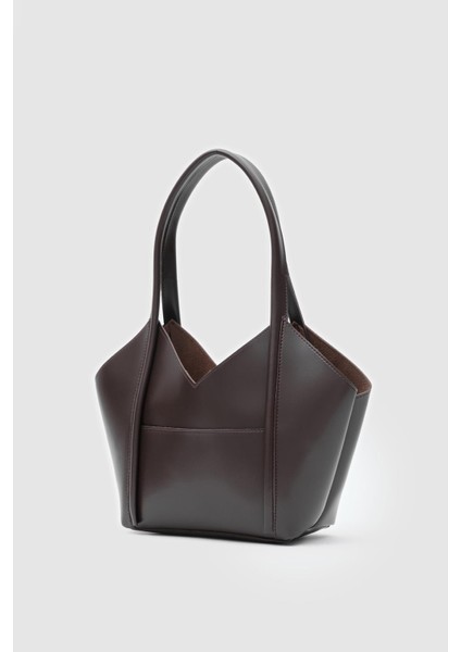 Ilu Bags Acı Kahve Asimetrik Omuz Çantası