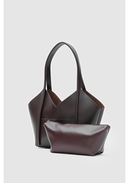 Ilu Bags Acı Kahve Asimetrik Omuz Çantası modelleri