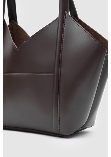 Ilu Bags Acı Kahve Asimetrik Omuz Çantası fırsatları