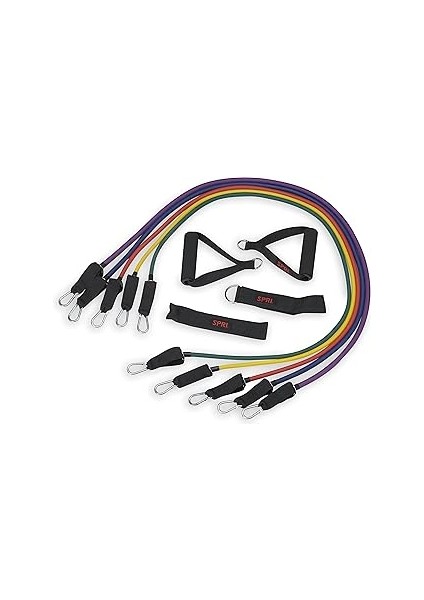 Spri Direnç Bandı Kiti - Direnç Eğitimi Tüm Vücut Tonlaması Için Değiştirilebilir Tüpler - 5 Egzers