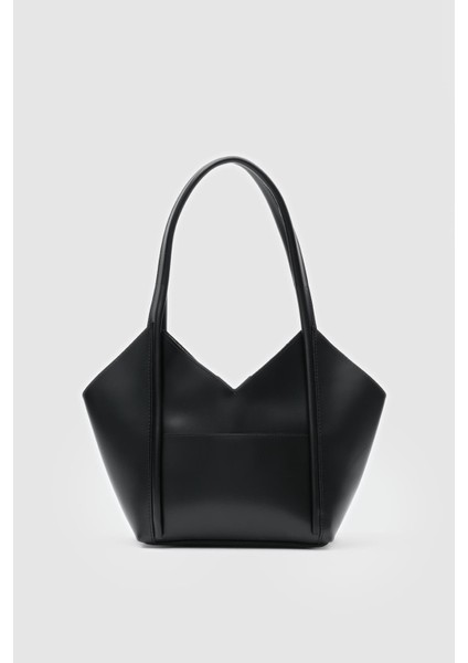 Ilu Bags Siyah Asimetrik Omuz Çantası