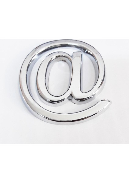 Cemax @ Işareti 3,75 cm Krom Yapışkanlı