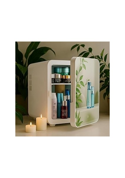 Mioji Mio 212 4l LED Işıklı Kozmetik Makyaj Krem Sıcak ve Soğuk Ayarlı Taşınabilir Fridge Dola