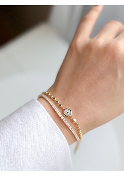 Çelik 2li Su Yolu Nazar Bileklik