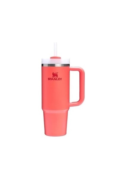 Stanley Quencher Pipetli Termos Bardak, Mercan (Hot Coral), 0.89 Litre