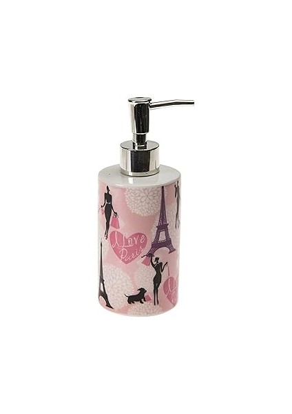 Bosphorus Seramik Sıvı Sabunluk Kızlı Paris Desenli